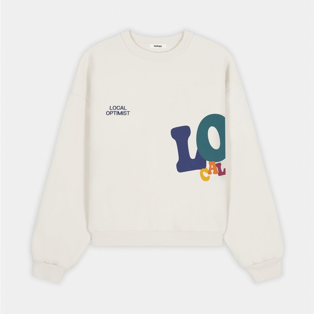 Local Optimist Fleece Crewneck. Unisex Madhappy crew neck sweater